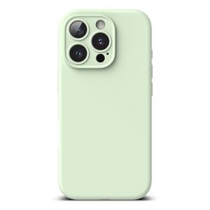 Case para iPhone 16 Pro Max Silicon Magnetic, con MagSafe para carga inalámbrica, para accesorios magnéticos, Soft Mint