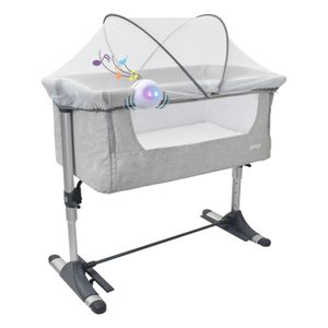 Cuna corral para bebé colecho mecedora Priori Vinny, colchoneta incluida, gris