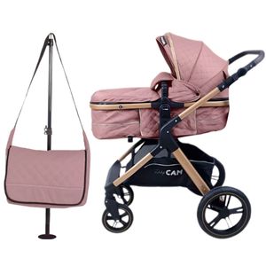 Coche cuna, Moisés de Lujo, Napoly Pro, capota expandible, respaldo reclinable, rosa