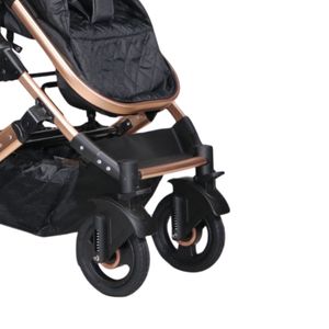 Coche moisés mini 4 en 1 Lietti Gold con portabebé, tela anti UV, negro