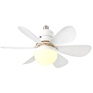 Foco flor ventilador de techo 2 en 1, 40W, con control remoto, blanco