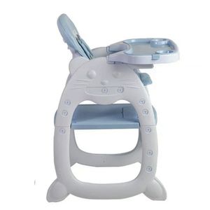 Silla de comer Hi Baby voyage cat love, 3 en 1, transformable en escritorio, arnés de seguridad, azul