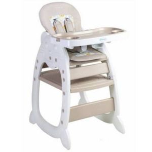 Silla de comer Hi Baby voyage cat love, 3 en 1, transformable en escritorio, doble bandeja con posa vaso, beige
