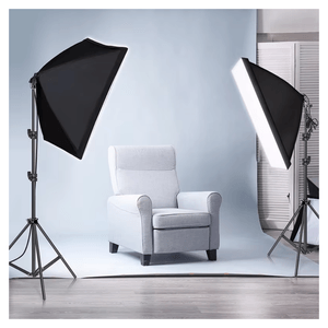 Kit iluminación Weifeng, 2 Softbox, 8 focos LED de 135W, parantes de 2 metros, maleta