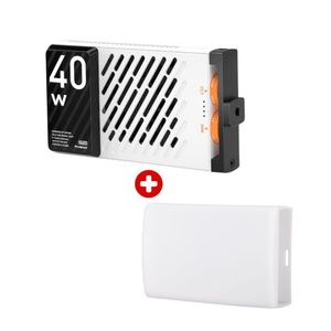Luz LED Zhiyun Firevay M40 combo, 40W, 14000 Lux, 320g, 2700K-6200K, portátil, recargable, blanco