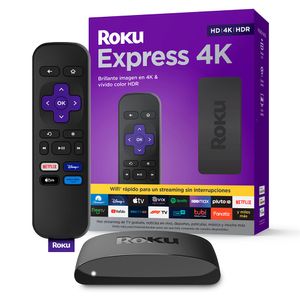 Convertidor a Smart TV Roku Express 4K con control remoto, incluye cable HDMI, accede a cientos de canales gratis y de pago
