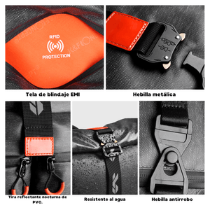Mochila fotográfica KyF Concept KF13.096V1, DSLR + 2 lentes, resistente al agua, con cubierta, negro