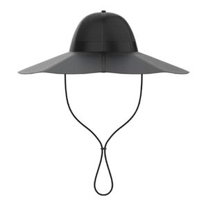 Sombrero solar Ecoflow 6V, talla M-L, resistente al agua y polvo IP65, protección UPF 50+ UV, carga solar, USB-A/C, ala ancha, negro