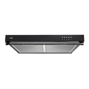 Campana extractora Nyx Sole 60cm, 80W, 3 niveles de absorción, negro
