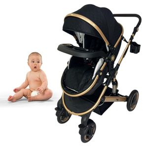 Coche moisés 4 en 1 Grand Lumiere con portabebé, bumper reversible, negro