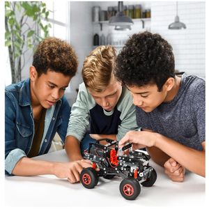 Meccano Erector 25 modelos de vehículos de construcción, pala frontal funcional, negro