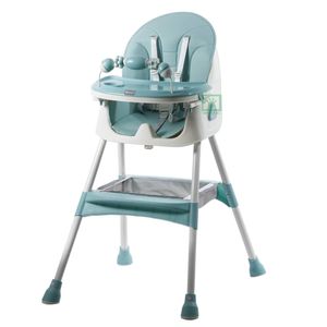 Silla de comer Ebaby Lulu, plegable, doble bandeja, sistema 5 puntos, tela impermeable, verde