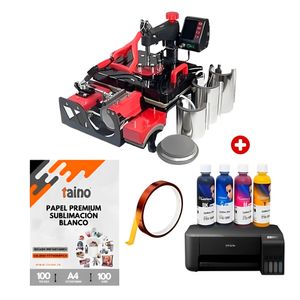 Combo de sublimación 11 en 1: multifuncional 8 en 1, 38x38 Freesub + impresora Epson L1250 + tintas + papel + cinta