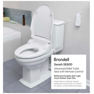 Bidet inteligente Brondell Swash SE600, redondo eléctrico, control remoto, blanco