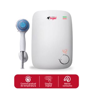 Rapiducha optima Bryant, 5500W, display digital, 3 salidas de agua regulable, blanco