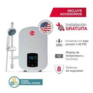 Rapiducha Elegant digital Rheem, 4500W, 8 sistemas de seguridad, resistencia blindada, plomo
