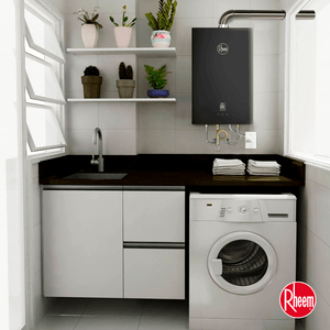 Terma a gas Rheem Prestige 30W, 10 litros, cámara de combustión, negro