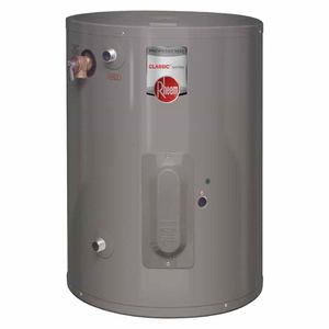 Terma eléctrica Rheem, 57 litros, 220/1.68KW, aislación de poliuretano, gris