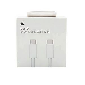 Cable Apple USB-C, trenzado 2 metros, 240W, carga rápida, transferencia USB 2.0, blanco