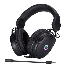 Audífonos gamer HP DHE-8005, over-ear, 3.5mm + USB, 50mm, luces RGB, micrófono flexible, estéreo, negro