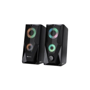 Parlante gamer Xtrike Me SK-501, 6W, RGB 7 colores, USB + jack 3.5mm, sonido envolvente, control volumen, negro
