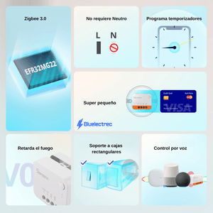 Interruptor luz inteligente SONOFF Zigbee, no requiere neutro - ZBMINIL2