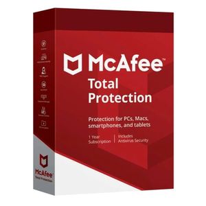 Antivirus McAfee Total Protection, licencia digital, 10 dispositivos, 1 año, seguridad completa Solo Windows