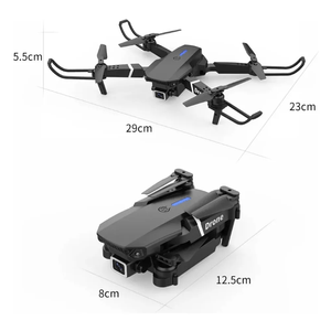 Mini Dron E88 Semi Profesional, cámara HD 1080p, portátil, alcance 100 metros, control remoto, color negro