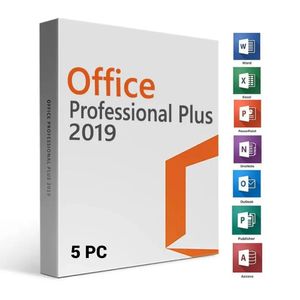 Licencia digital Microsoft Office Professional Plus 2019, 5 PC, permanente, incluye Word, Excel, Outlook, Access, activación online
