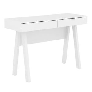 Escritorio Kava Ferrel, 2 cajones metálicos, MDP 15 mm, armado fácil, soporte 20 kg, blanco