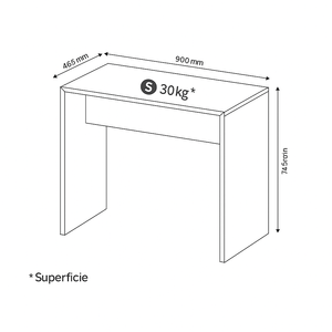 Escritorio Kava Dublín Rústico, estructura MDP 15 mm, fácil armado, soporta hasta 30 kg