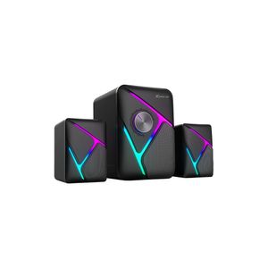 Parlantes Gamer Xtrike Me SK-610, sistema 2.1 con subwoofer, RGB, USB, 11W, para PC y laptop, negro