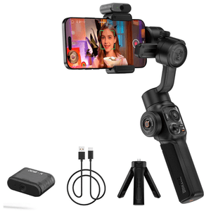 Estabilizador para celular Smooth 5S iA combo, rotación 360°, 3 ejes, capacidad 750 gr., 3000 mAh, 26 horas de batería, negro