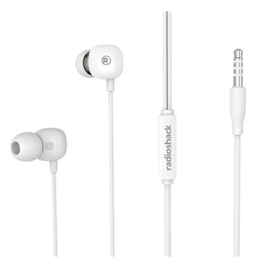 Audífonos RadioShack In-Ear micrófono, conector 3.5mm, sonido estéreo y nítido, blanco