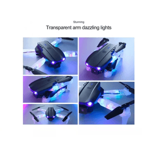 Drone E88D Max con doble cámara HD luz RGB, giroscopio de 6 ejes, 1800 mAh, blanco