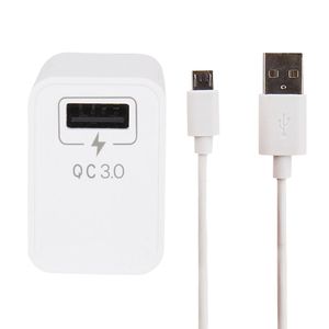 Cargador de pared + cable G Mobile micro usb a usb, 18W, carga rápida, 1m, blanco (reempacado)
