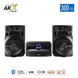 Minicomponente Panasonic AKX110PSK 300W, bluetooth, puerto USB, lector de CD, woofer 13 cm, negro (reempacado)