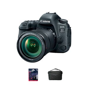 Cámara Canon EOS 6D Mark II, sensor 26.2MP, DIGIC 7, AF 45 puntos, video Full HD 60p, kit 24-105mm IS STM, estuche, memoria 64GB
