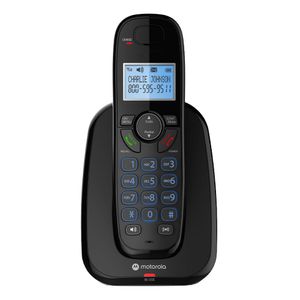 Reacondicionado: Teléfono inalámbrico Motorola Auri3525 identificador de llamadas, 5 tonos de llamada, negro