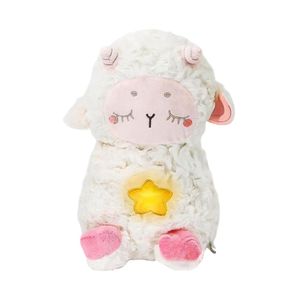 Peluche ovejita Nube, musical, que respira, con luz cálida, antiestrés, ideal para dormir y relajarse, blanco