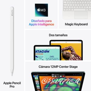 iPad Air 11" Chip M3 Wi-Fi 128GB, cámara principal 12MP, frontal 12MP + Pencil Pro, space gray