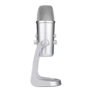 Micrófono de condensador Boya BY-PM700SP, para podcast, alámbrico, cardioide 80 dB, plateado