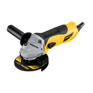 Amoladora profesional Pretul, 4 1/2", 700W, 220V, diseño compacto, mango 3 posiciones, amarillo