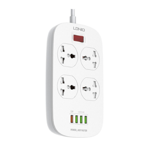 Extensión LDNIO SC4407, 4 tomas 2500W, 4 USB con QC 3.0 y PD 3.0, cable 2 metros