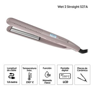 Recortador de barba Remington cuchillas de acero inoxidable + Alisadora Remington S27A Wet 2 Straight cerámica, 5 niveles de temperatura
