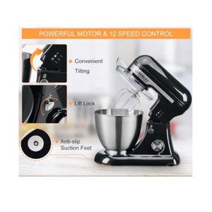 Batidora planetaria Morley BA-6950 2500W, 12 velocidades, 5 litros, negro