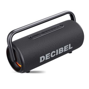 Parlante Bluetooth Decibel Soundbox Max 110W RMS, hasta 12 horas de duración, resistente al agua y al polvo IPX6, función Powerbank, negro