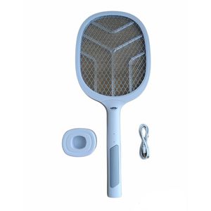 Raqueta eléctrica Cafíni 2 en 1, lámpara violeta, anti mosquitos, blanco