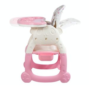 Silla de comer para bebé 3 en 1, rosada