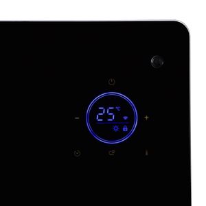 Panel calefactor Kendal KGH-1500, 1500W, Wi-Fi, vidrio templado, piso/muro, negro